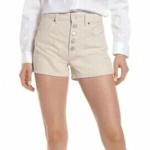 NWT Reformation Women 23 Charlie Exposed Button Fly Jean Shorts Denim High Waist